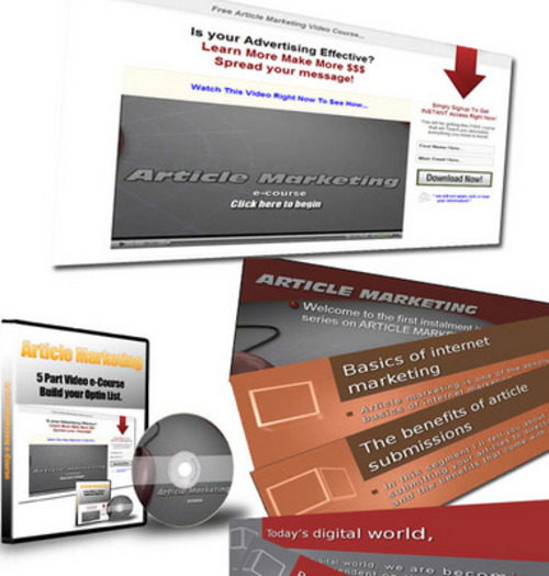 Product picture Article Marketing 5 Part Video eCourse (with MRR)